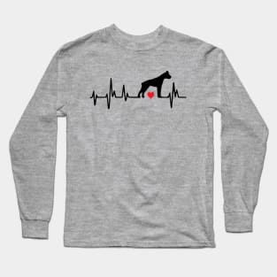 Heart Beat Boxer Dog I Love My Dog Long Sleeve T-Shirt